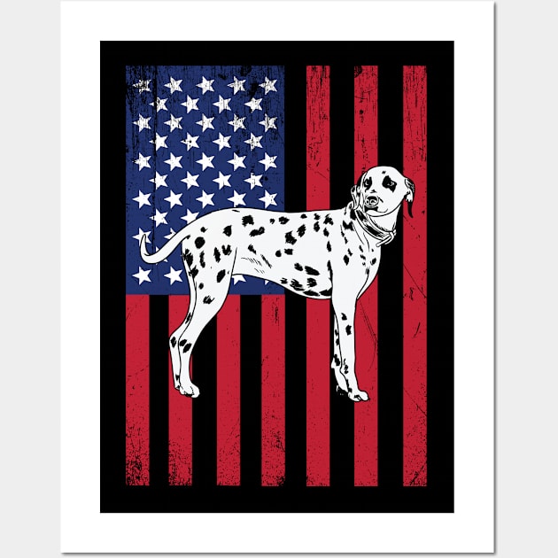 Dalmatian - Dalmatian USA Flag Wall Art by Kudostees